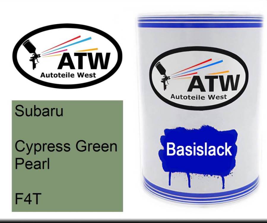 Subaru, Cypress Green Pearl, F4T: 500ml Lackdose, von ATW Autoteile West.